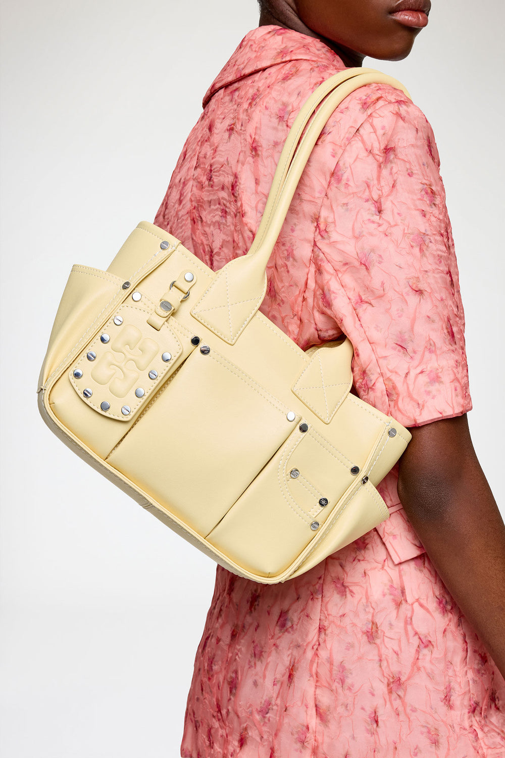GANNI Outlet Yellow Cream Small Posy Bag in Yellow