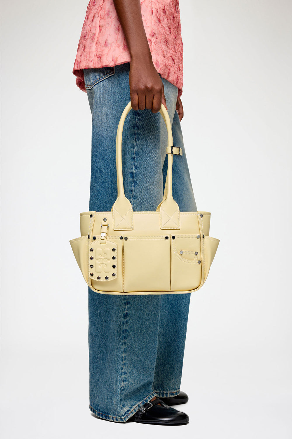 GANNI Outlet Yellow Cream Small Posy Bag in Yellow
