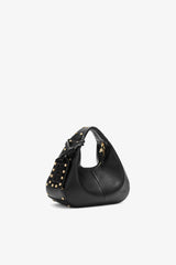 GANNI Hot Sale Black Mini Hobo Bag Studs in Black
