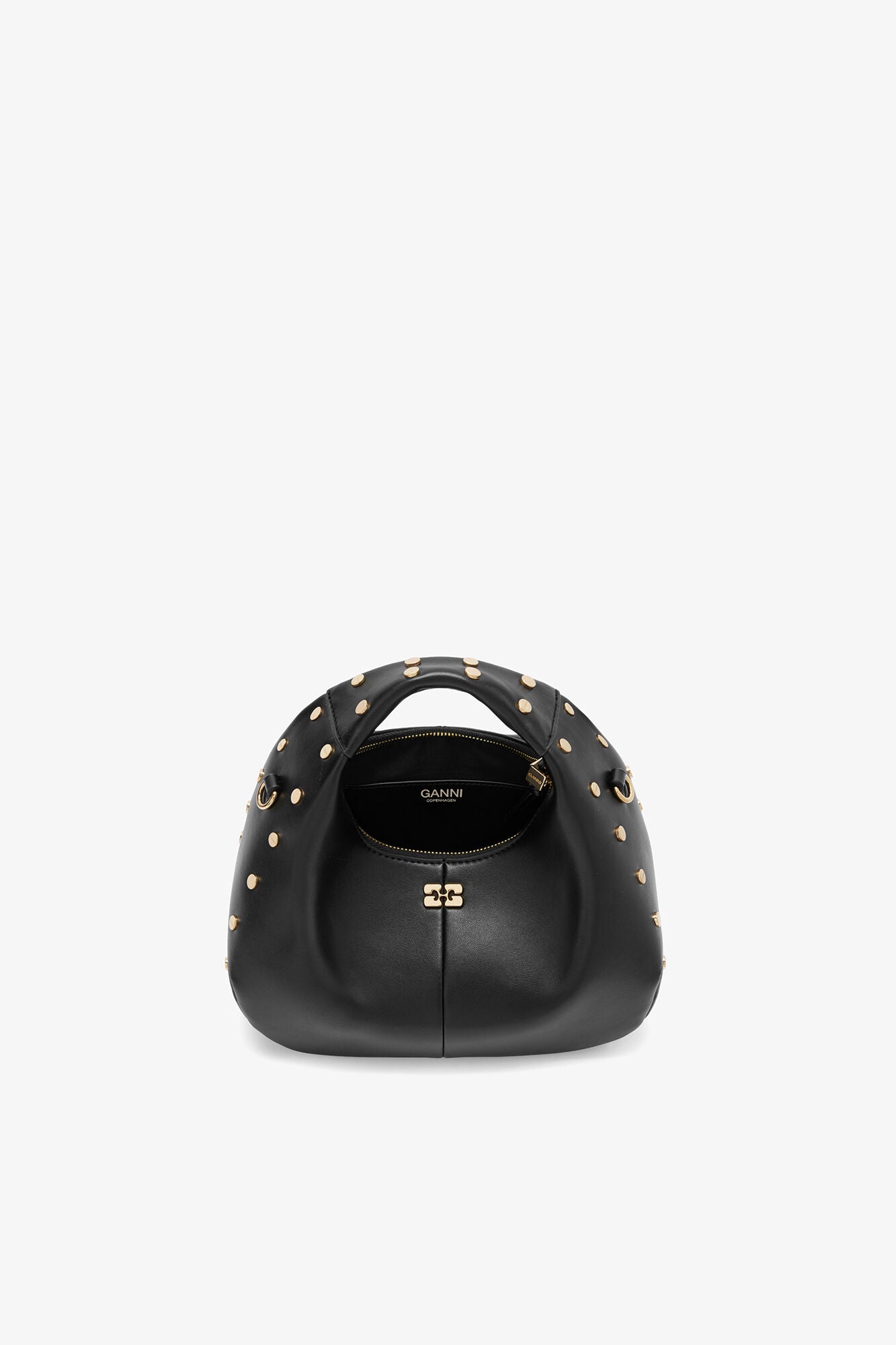 GANNI Hot Sale Black Mini Hobo Bag Studs in Black