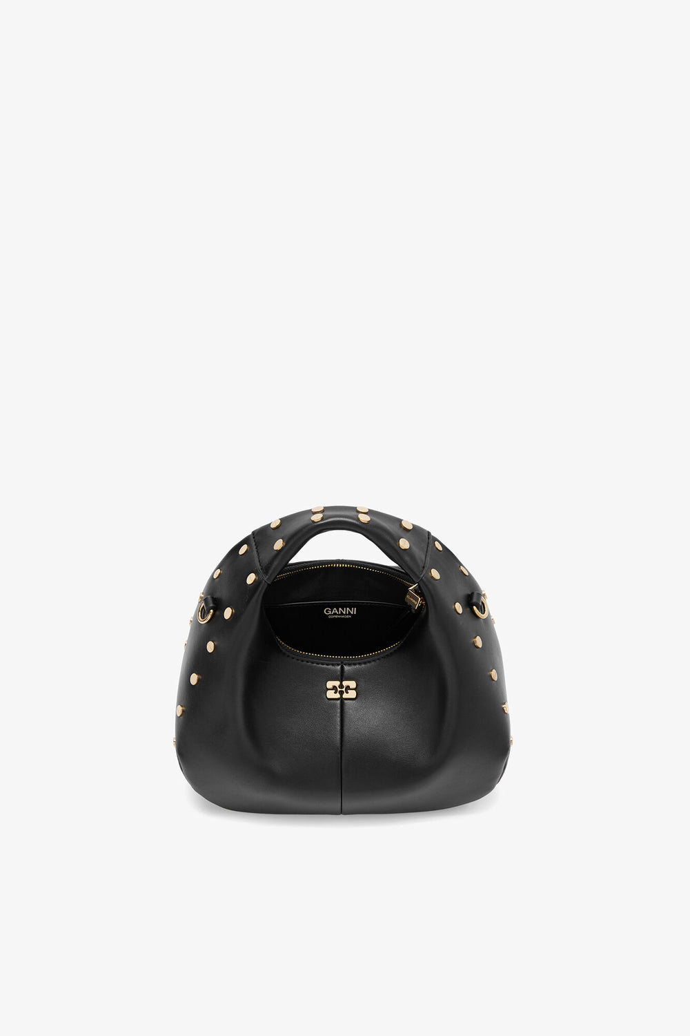 GANNI Hot Sale Black Mini Hobo Bag Studs in Black