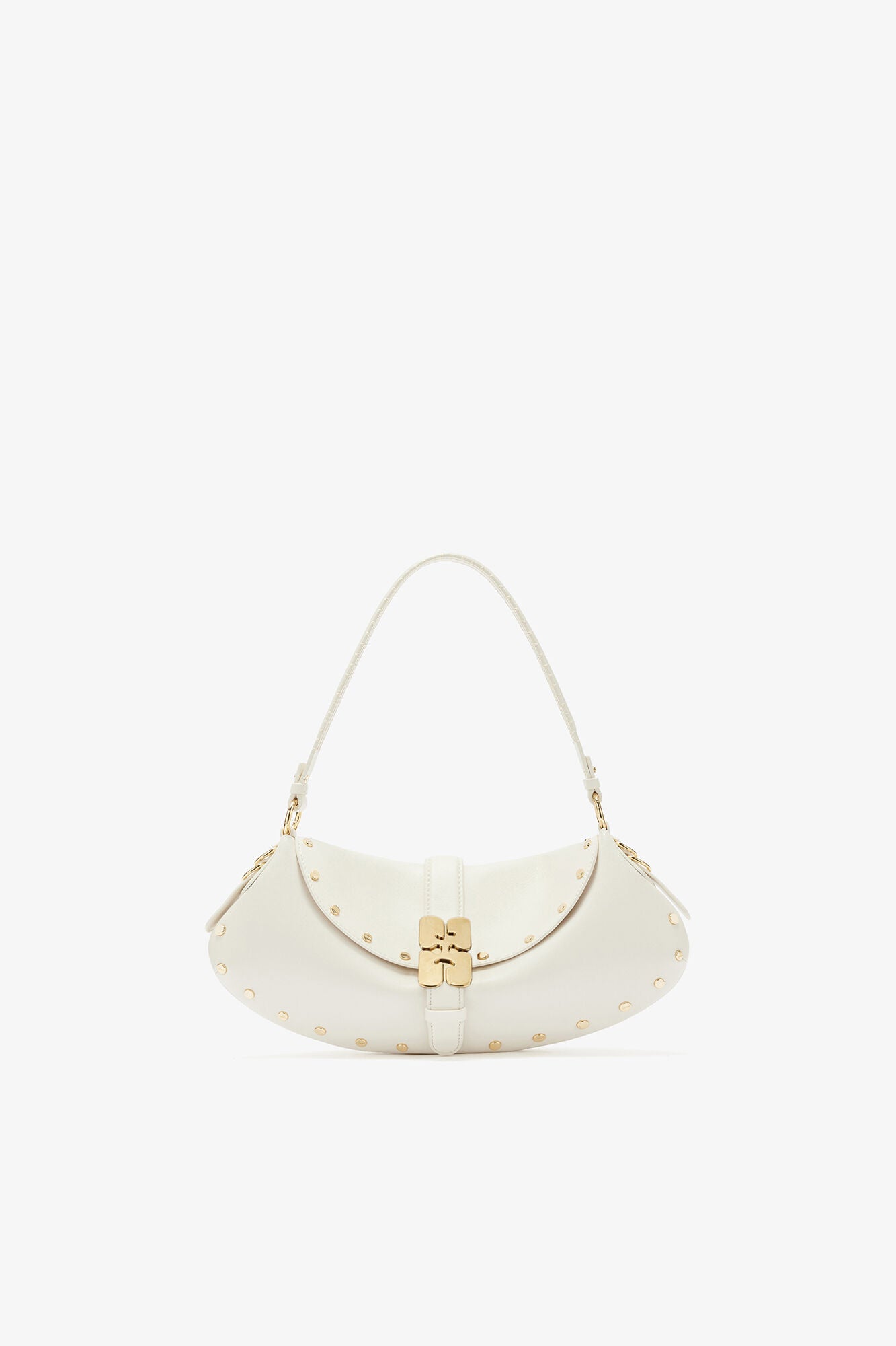 GANNI New Egret B-Kat Bag Studs in White