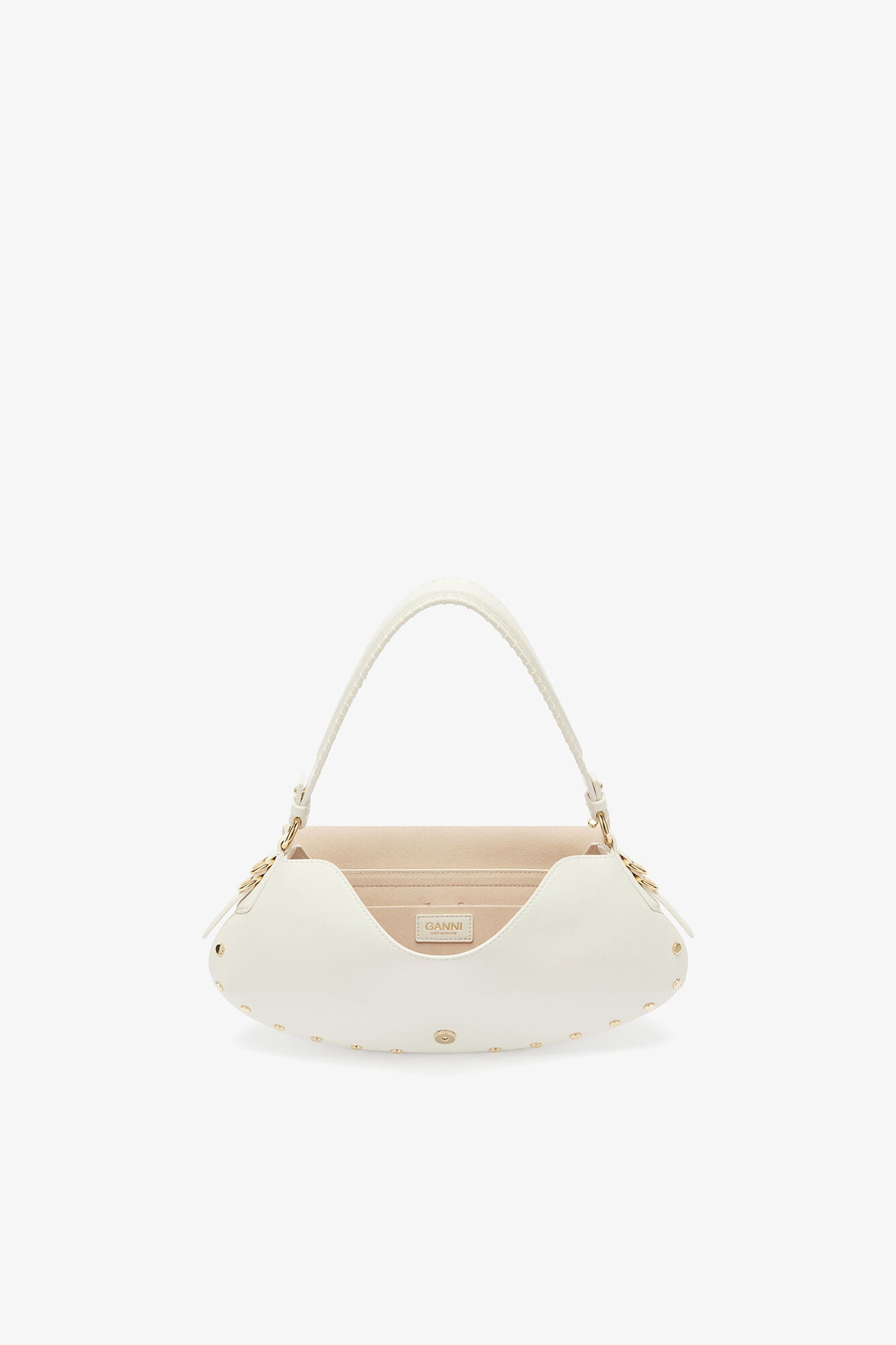 GANNI New Egret B-Kat Bag Studs in White