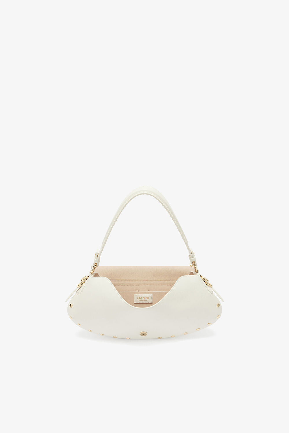 GANNI New Egret B-Kat Bag Studs in White