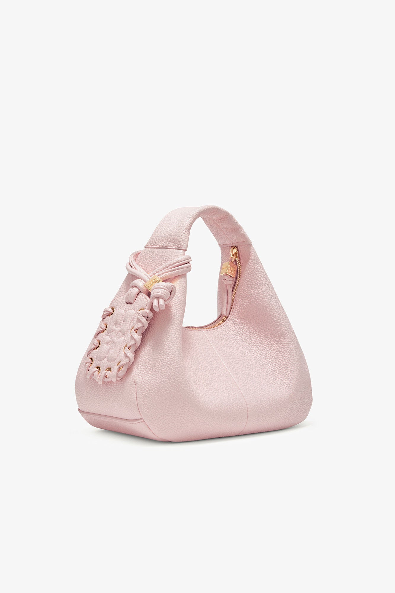 GANNI For Sale Chalk Pink Grained Mini Hobo Bag