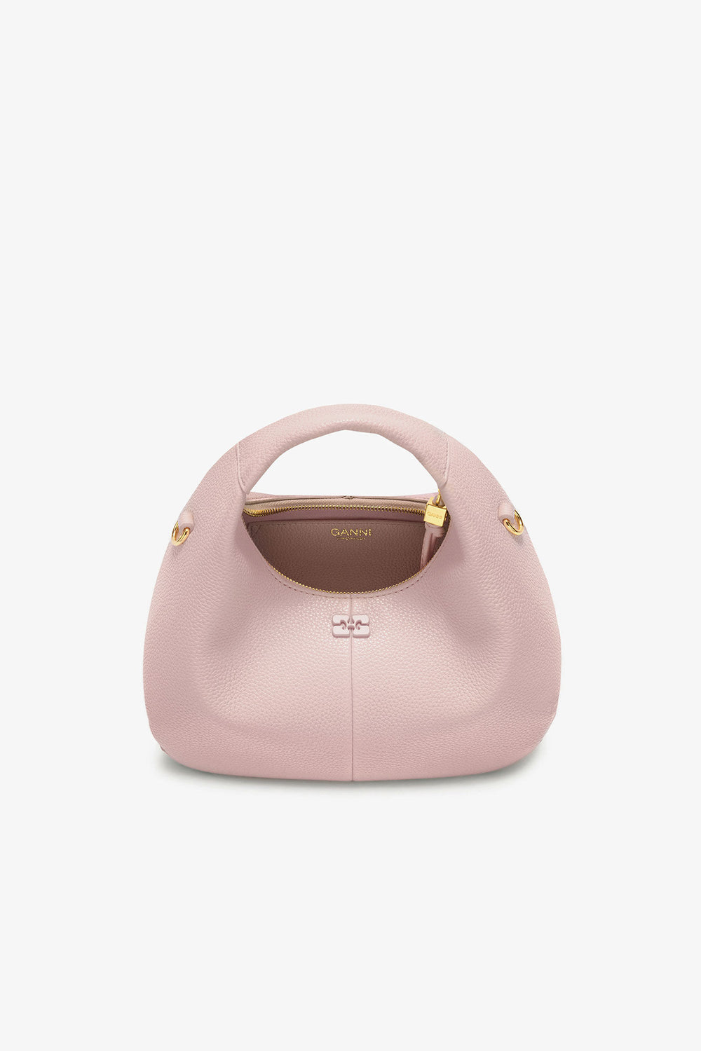 GANNI For Sale Chalk Pink Grained Mini Hobo Bag