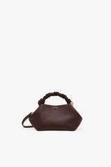 GANNI Hot Sale Chicory Coffee Brown Grained Small Bou Bag