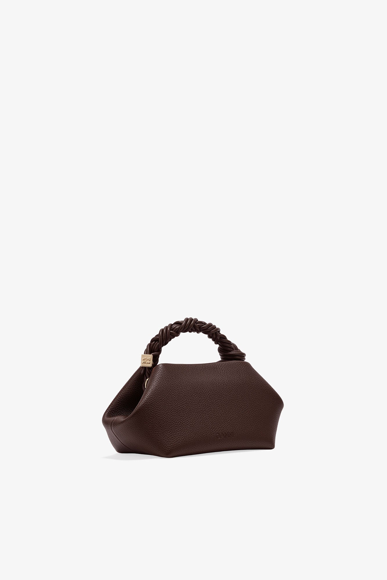 GANNI Hot Sale Chicory Coffee Brown Grained Small Bou Bag