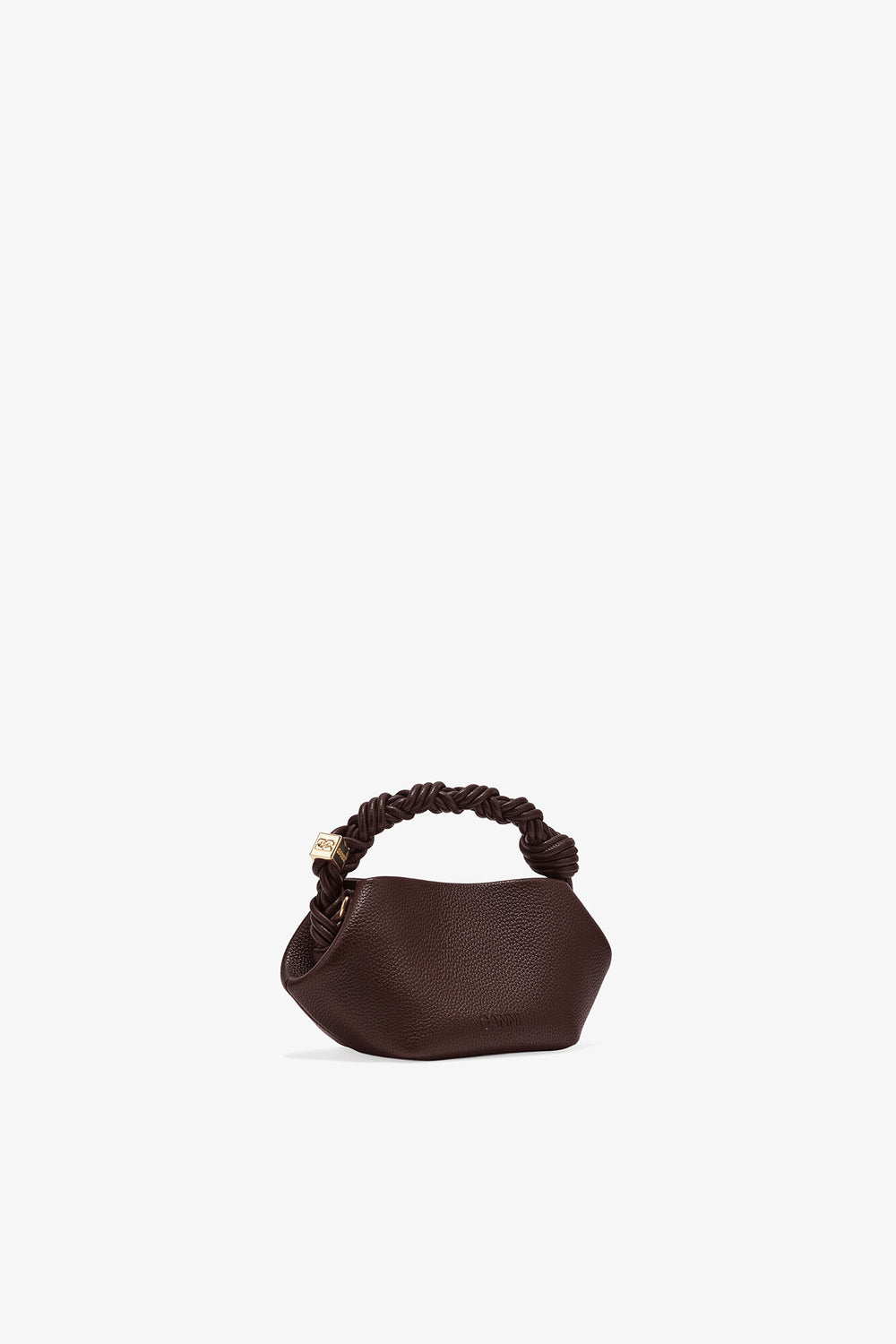 GANNI New Chicory Coffee Brown Grained Mini Bou Bag