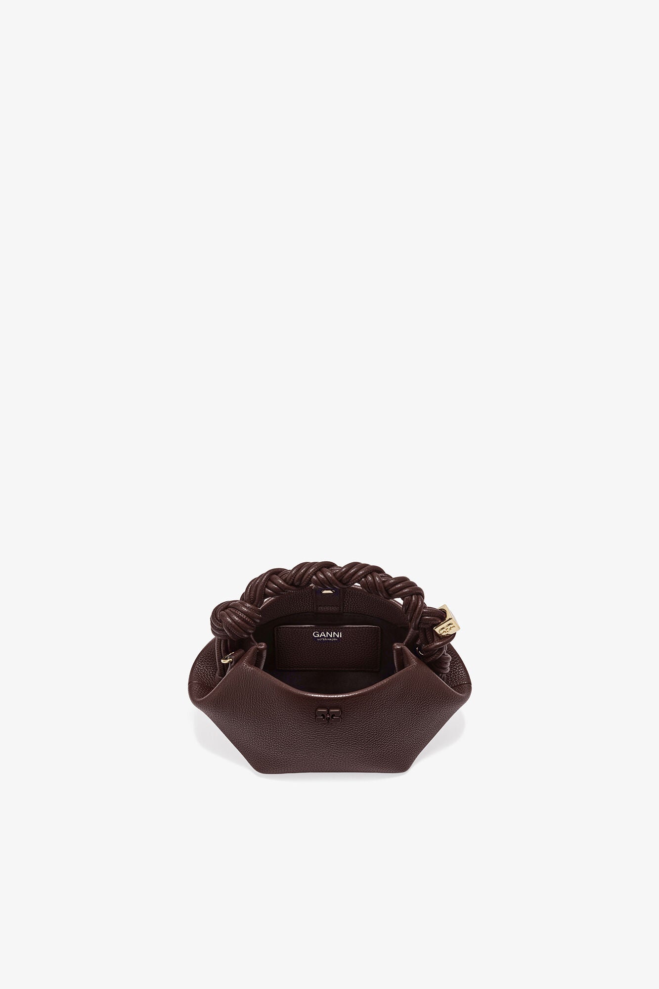 GANNI New Chicory Coffee Brown Grained Mini Bou Bag