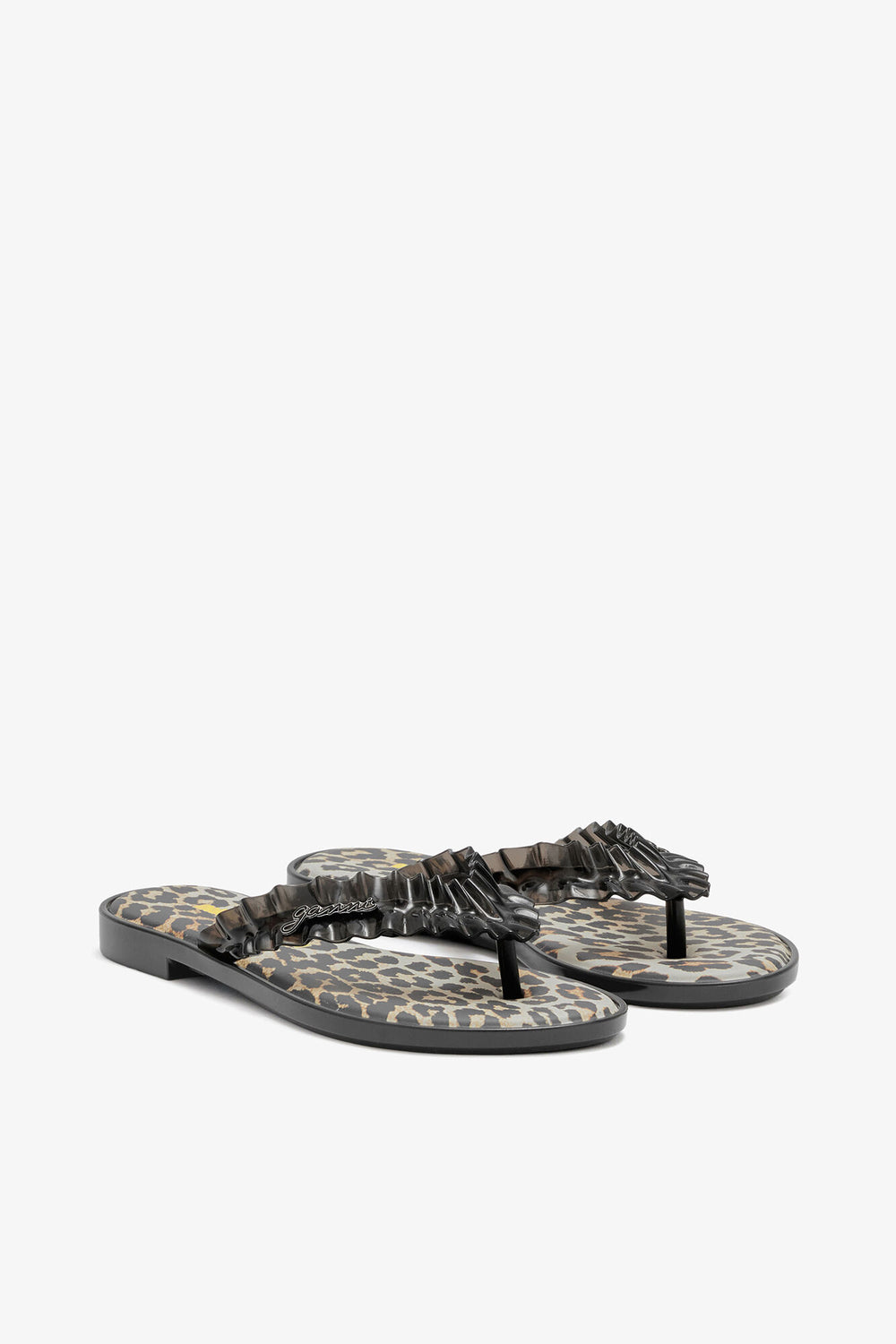 GANNI Online Melissa Flip Flop in Leopard