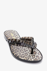 GANNI Online Melissa Flip Flop in Leopard