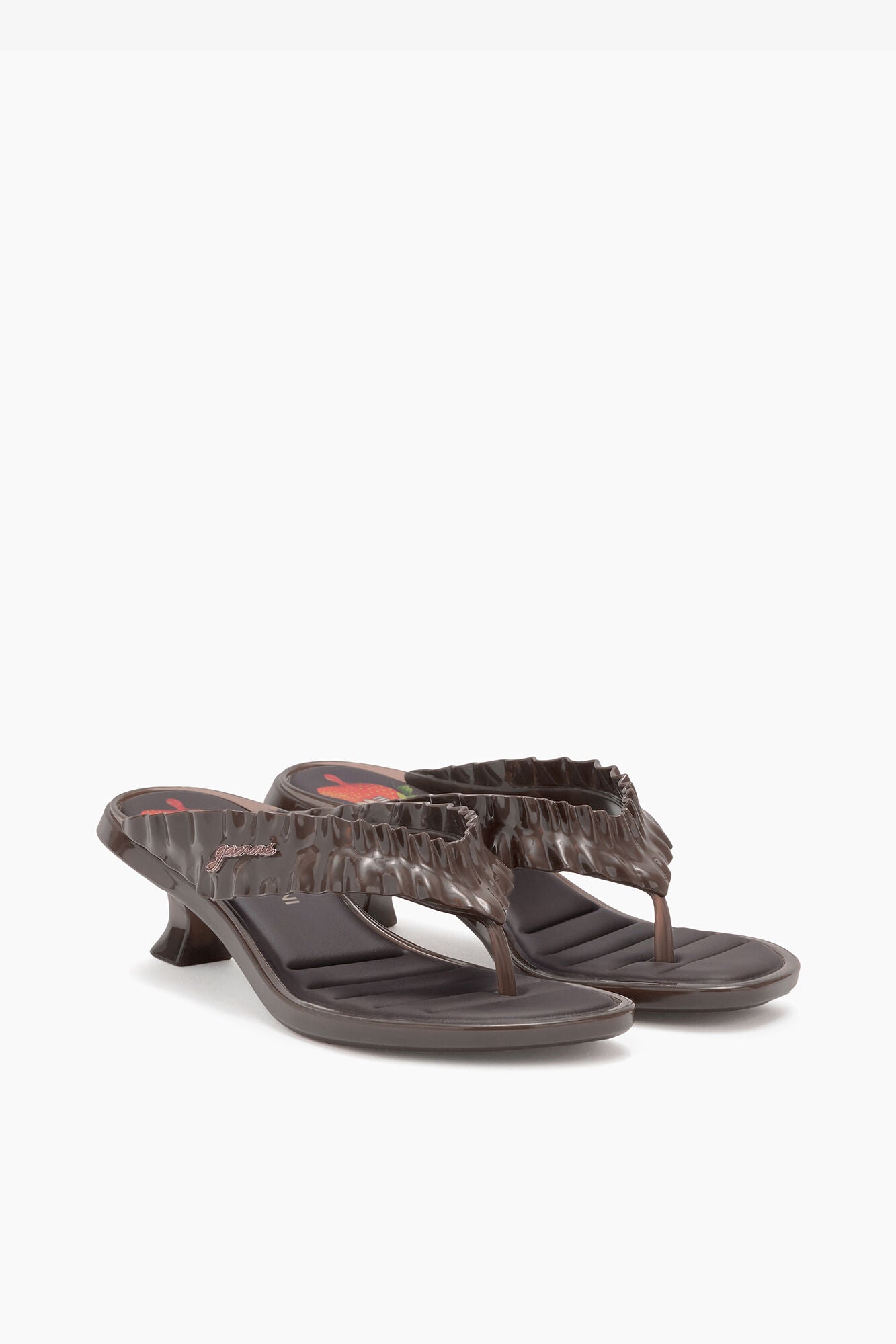 GANNI For Sale Melissa Thong Kitten Heel in Brown