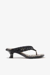 GANNI Outlet Melissa Thong Kitten Heel in Leopard