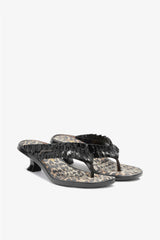 GANNI Outlet Melissa Thong Kitten Heel in Leopard