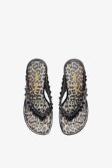 GANNI Outlet Melissa Thong Kitten Heel in Leopard