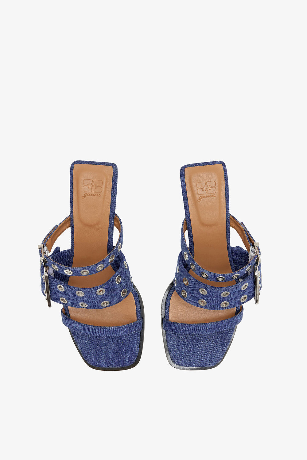 GANNI Hot Sale Buckle Strap Mule in Denim