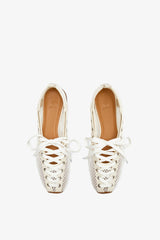 GANNI Online Sporty Ballerina in White Mesh