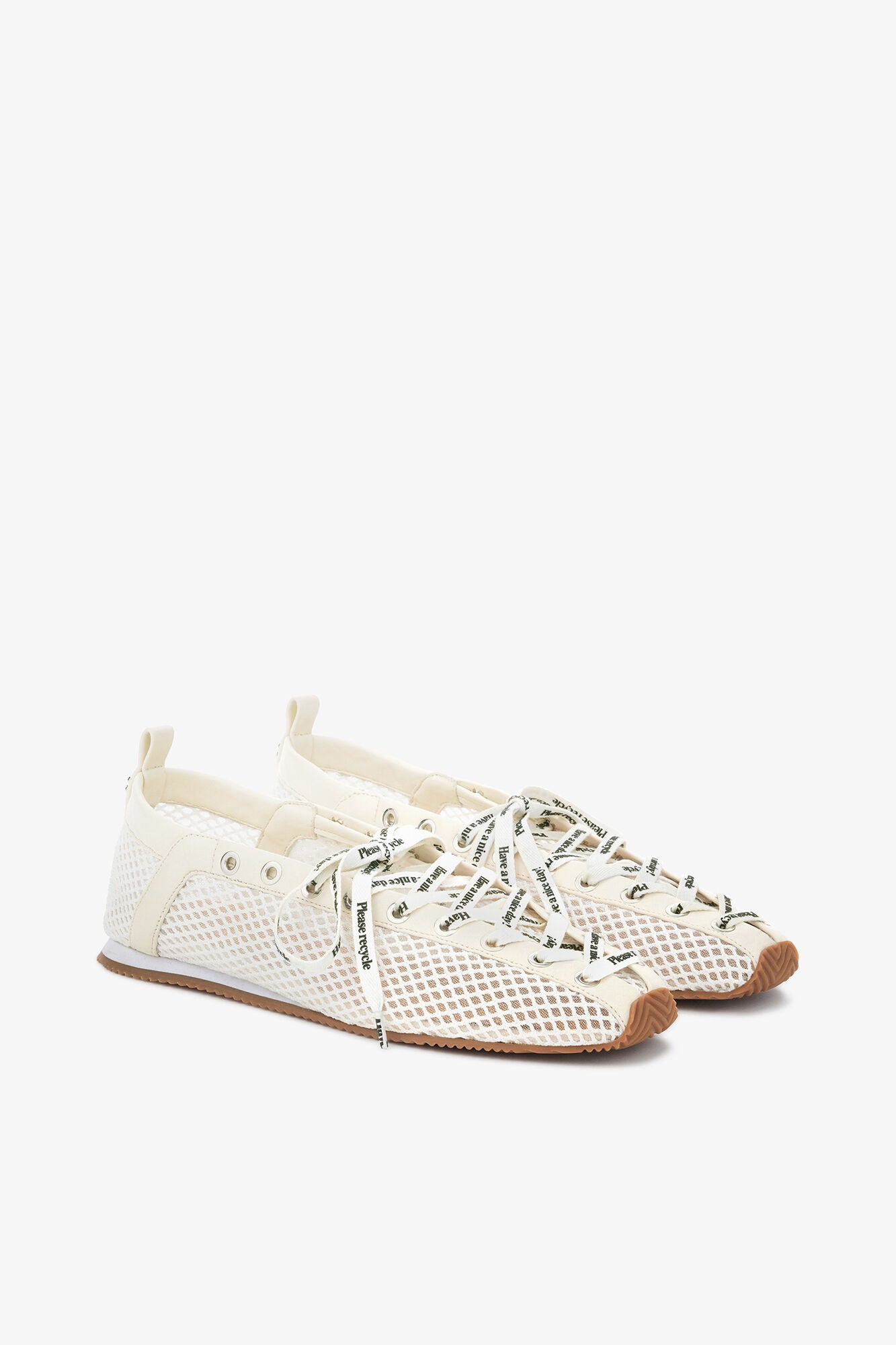 GANNI Online Sporty Ballerina in White Mesh