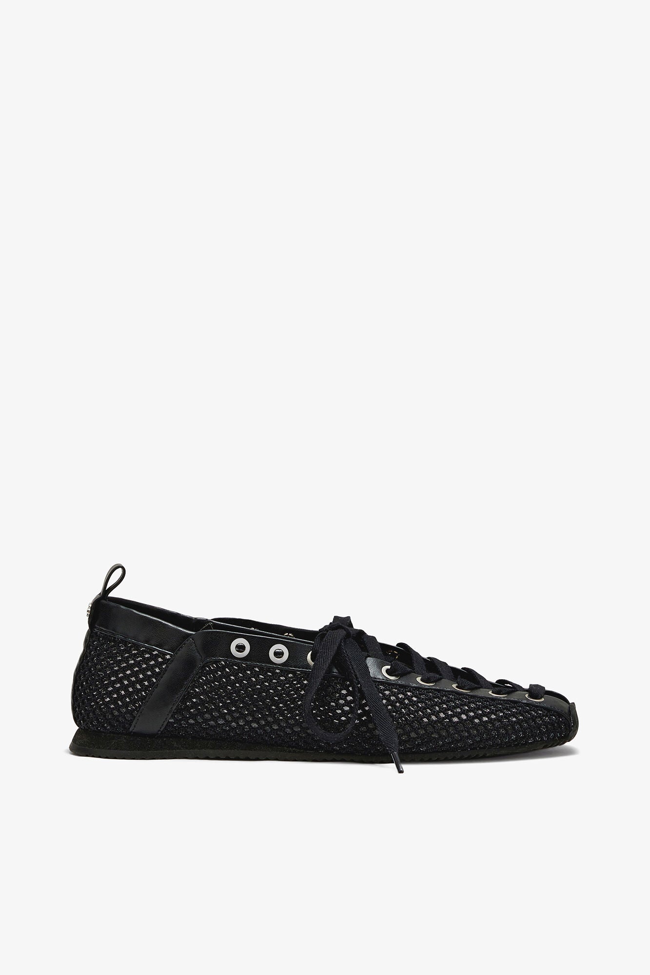 GANNI Sale Sporty Ballerina in Black Mesh