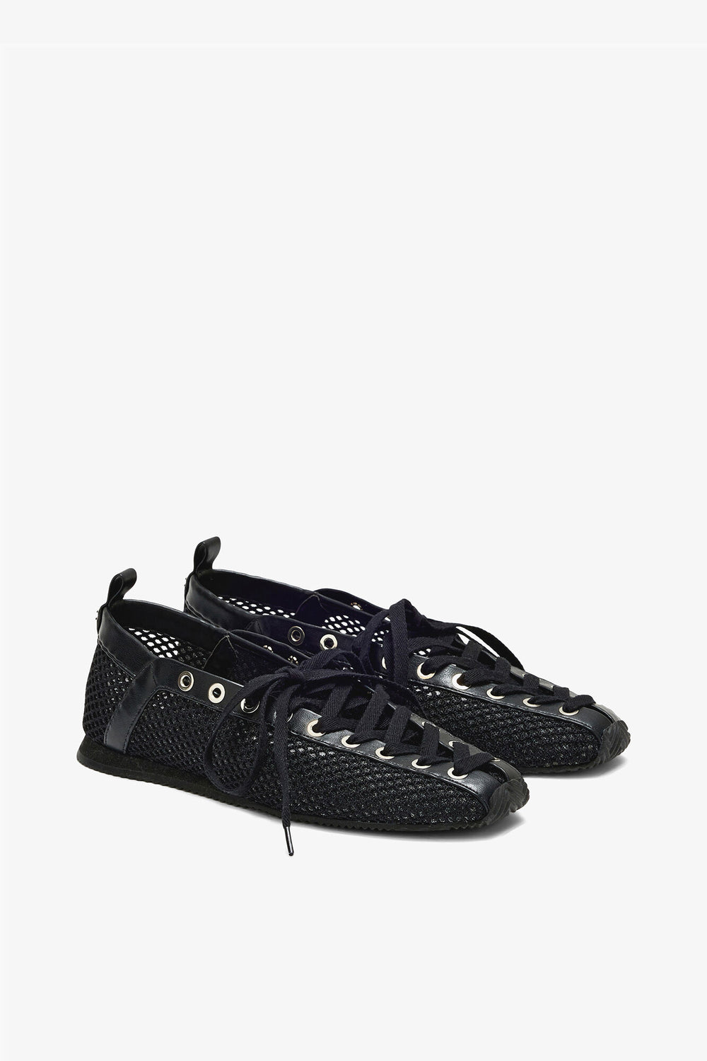 GANNI Sale Sporty Ballerina in Black Mesh