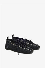 GANNI Sale Sporty Ballerina in Black Mesh