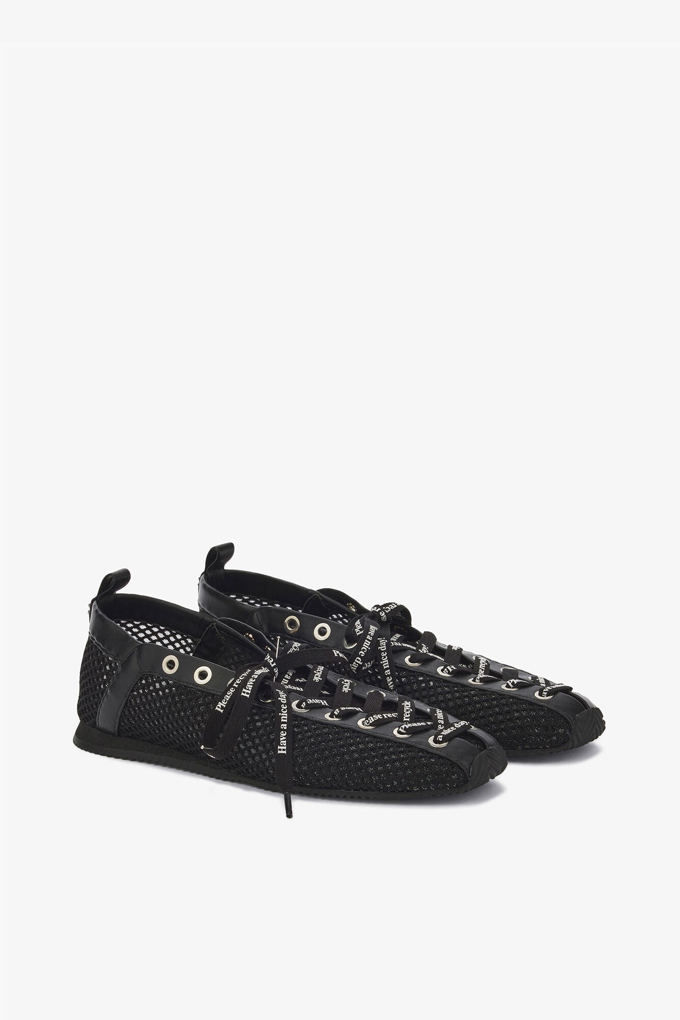 GANNI Sale Sporty Ballerina in Black Mesh