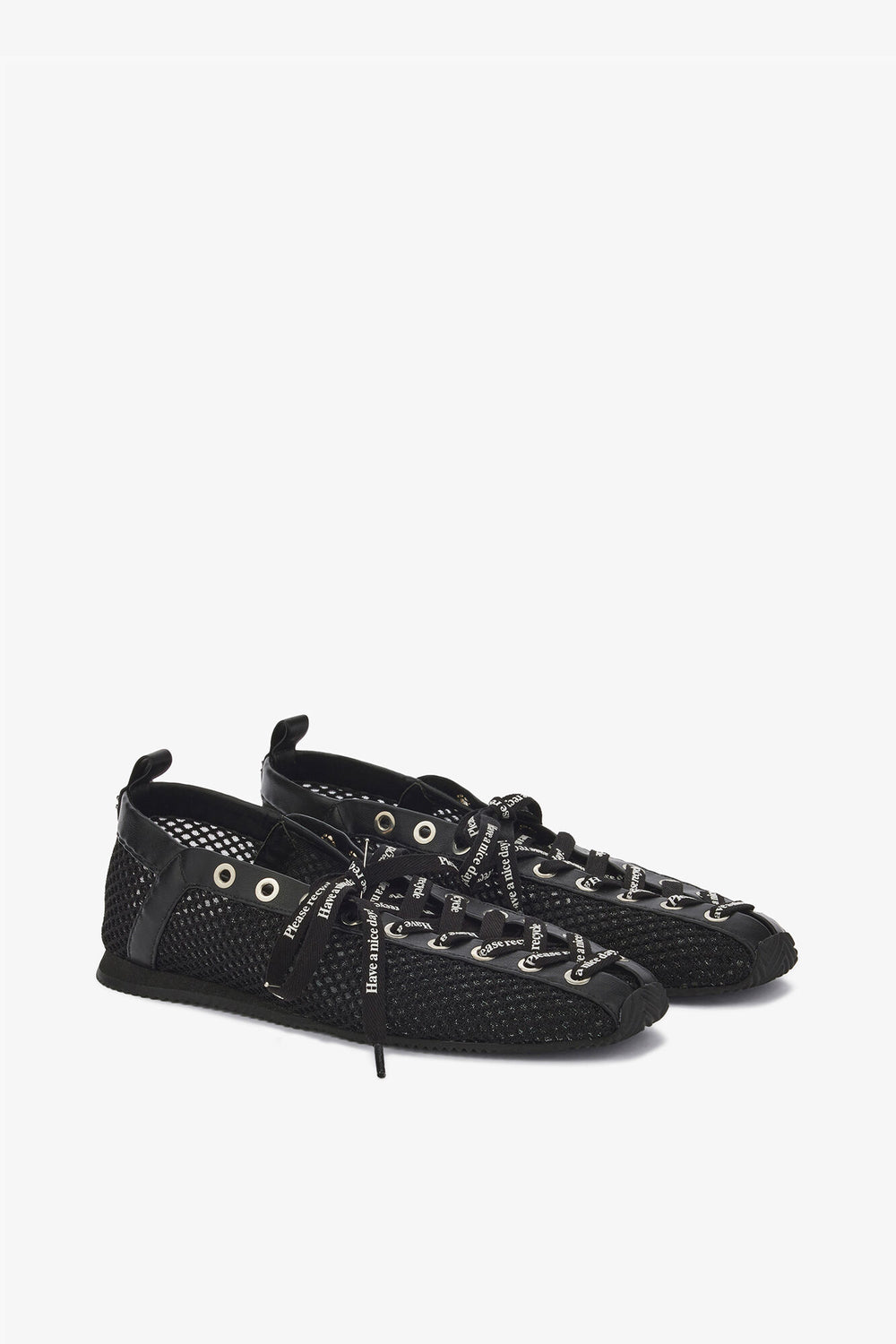 GANNI Sale Sporty Ballerina in Black Mesh