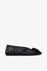 GANNI Outlet Jenny Ballerina in Black Mesh