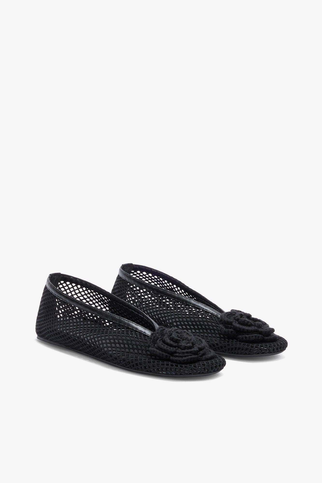 GANNI Outlet Jenny Ballerina in Black Mesh