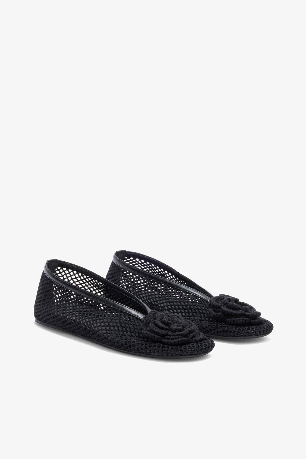 GANNI Outlet Jenny Ballerina in Black Mesh