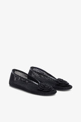 GANNI Outlet Jenny Ballerina in Black Mesh