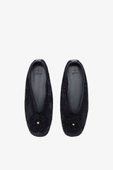 GANNI Outlet Jenny Ballerina in Black Mesh