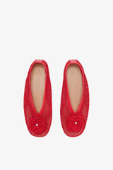 GANNI Hot Sale Jenny Ballerina in Red Mesh