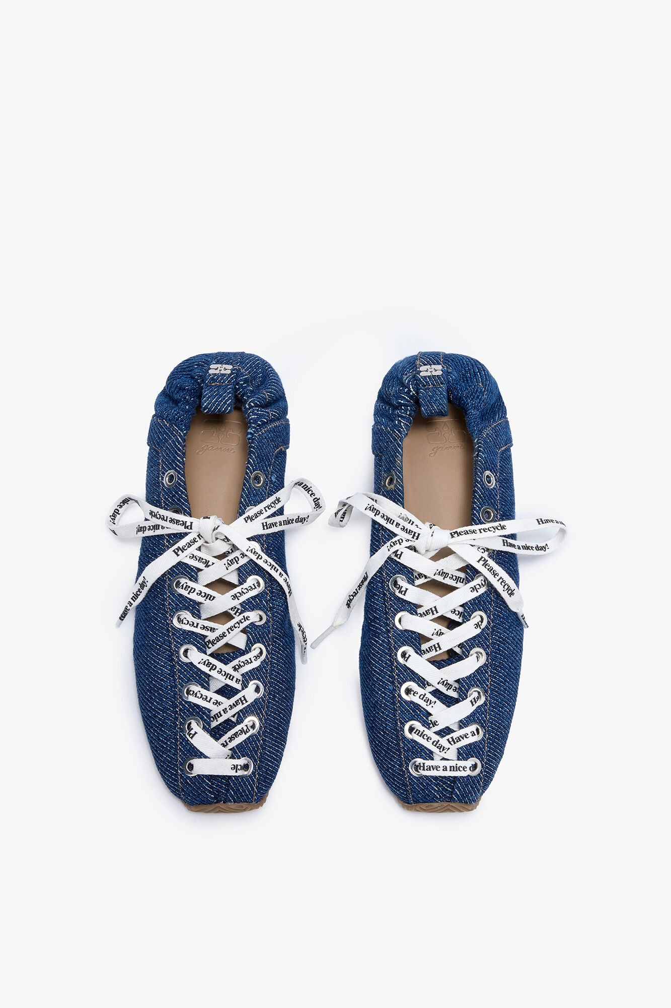 GANNI Discount Sporty Ballerina in Denim