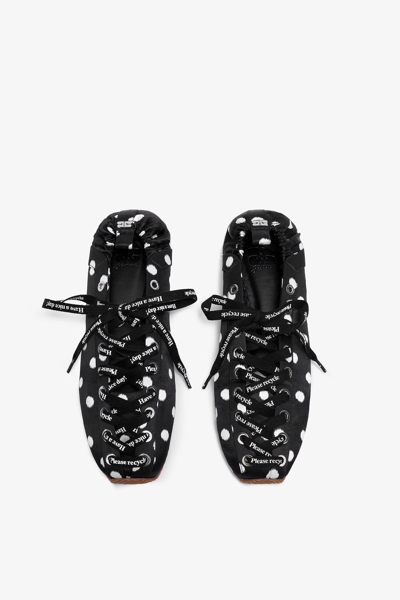 GANNI On Sale Sporty Ballerina in Black Dots