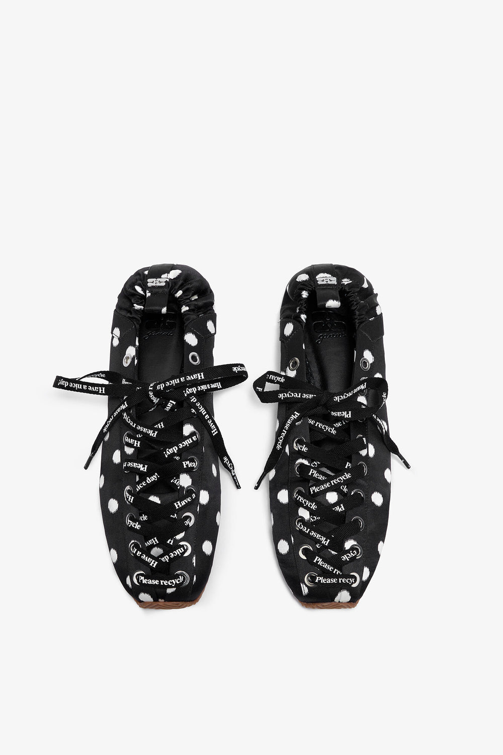 GANNI On Sale Sporty Ballerina in Black Dots