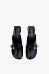 GANNI For Sale Sue Heeled Mules in Black Oleatex