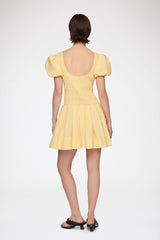 GANNI Hot Sale Mini Dress in Yellow Cotton
