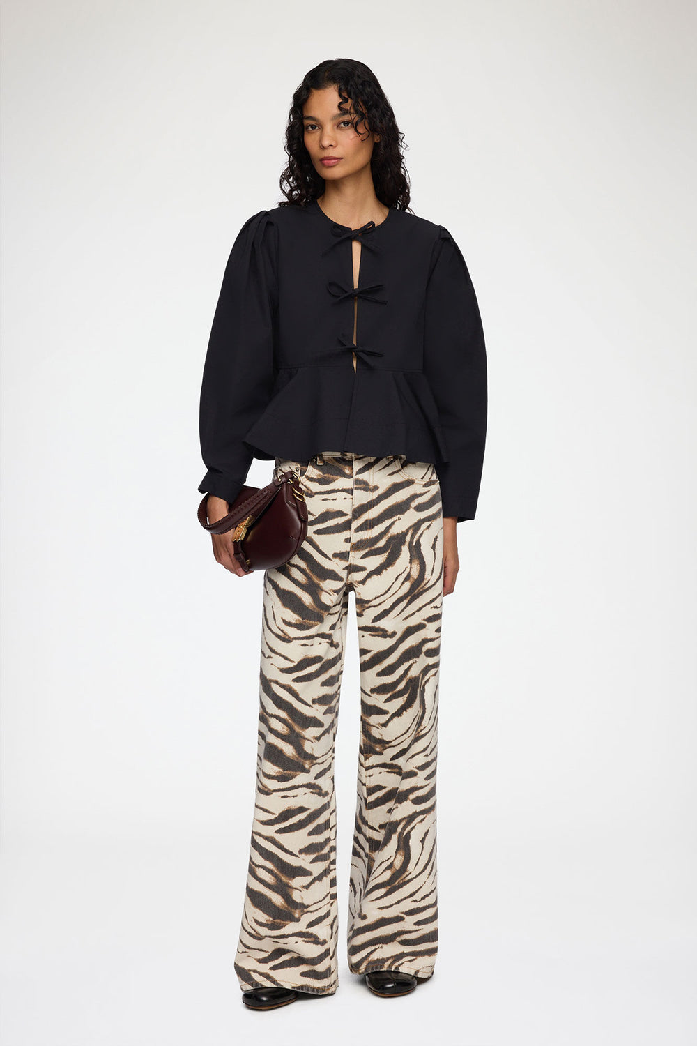 GANNI Sale Blouse in Cotton Poplin