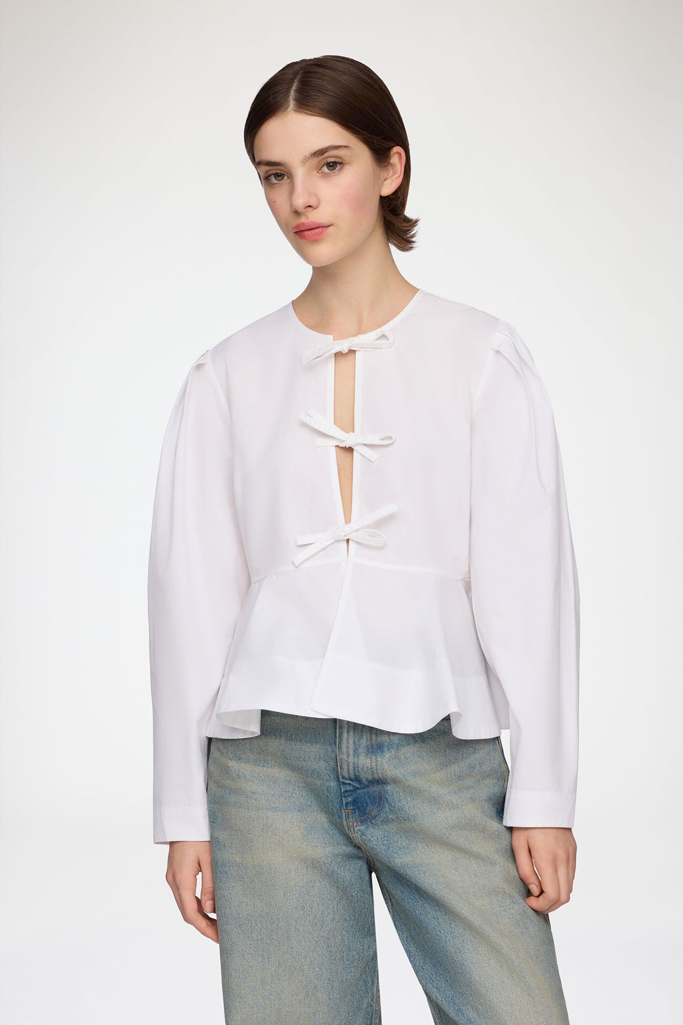 GANNI Discount Blouse in Cotton Poplin
