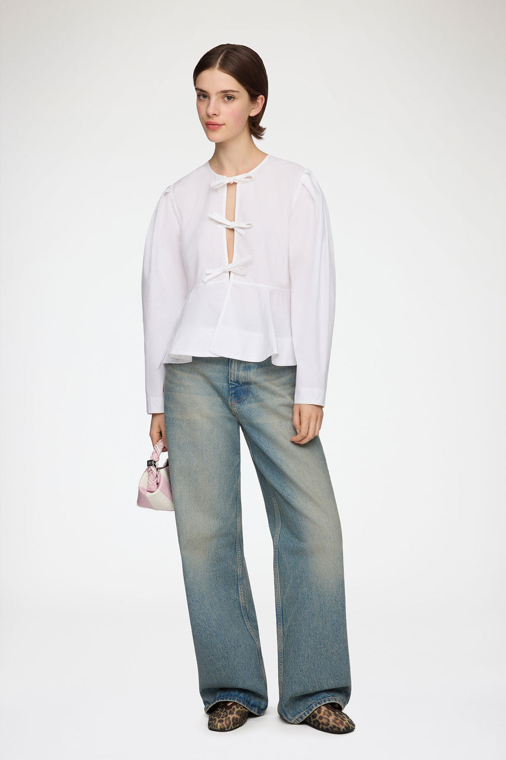 GANNI Discount Blouse in Cotton Poplin