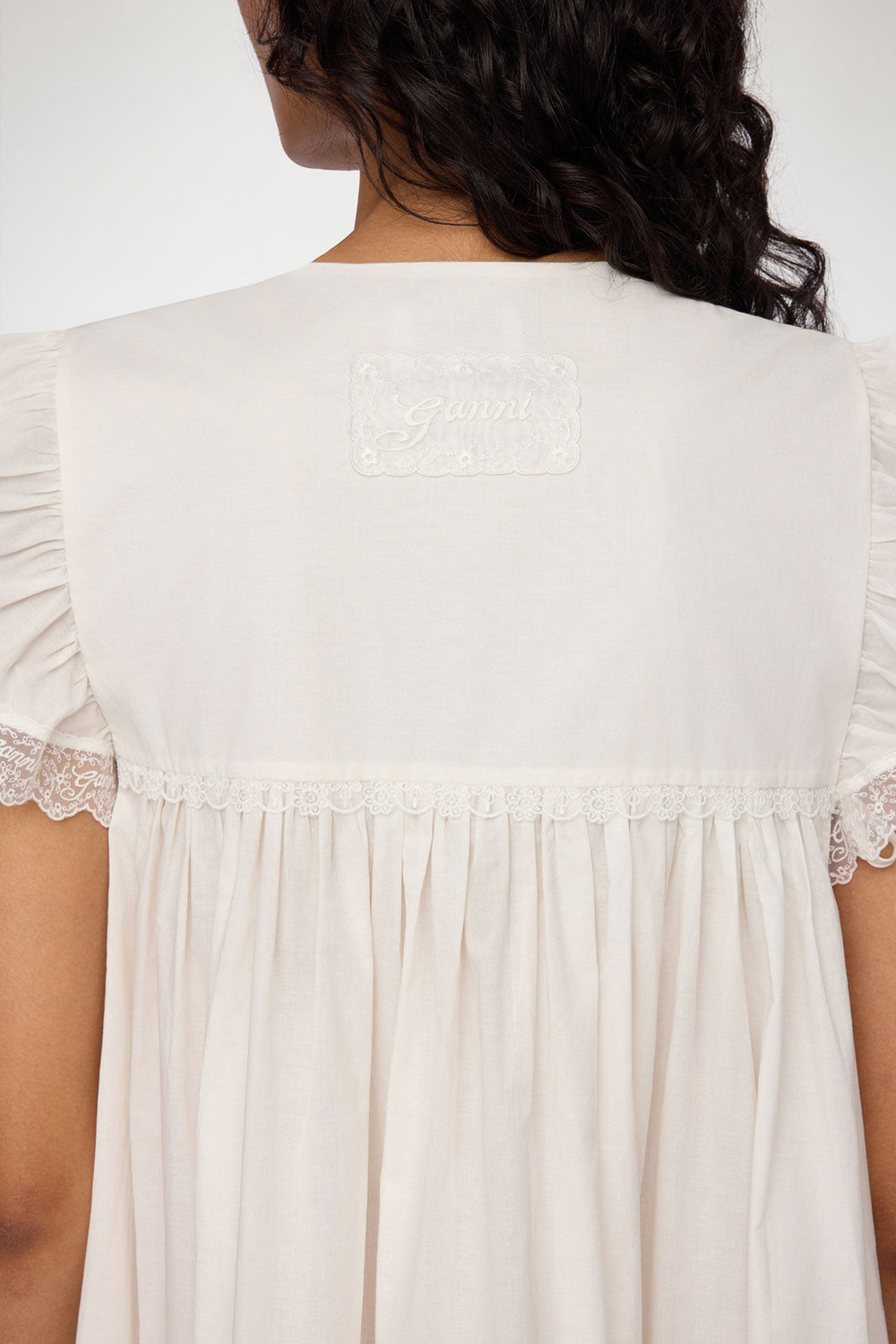 GANNI Outlet Dress in White Cotton