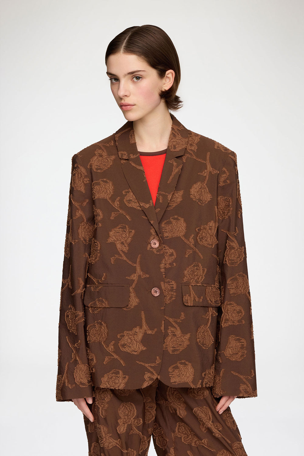 GANNI us Blazer in Brown Fil Coupe