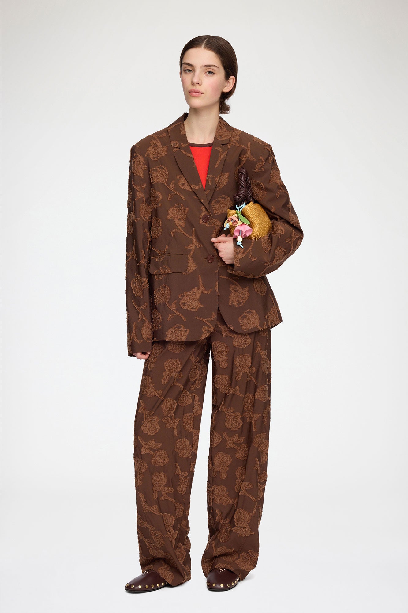 GANNI us Blazer in Brown Fil Coupe