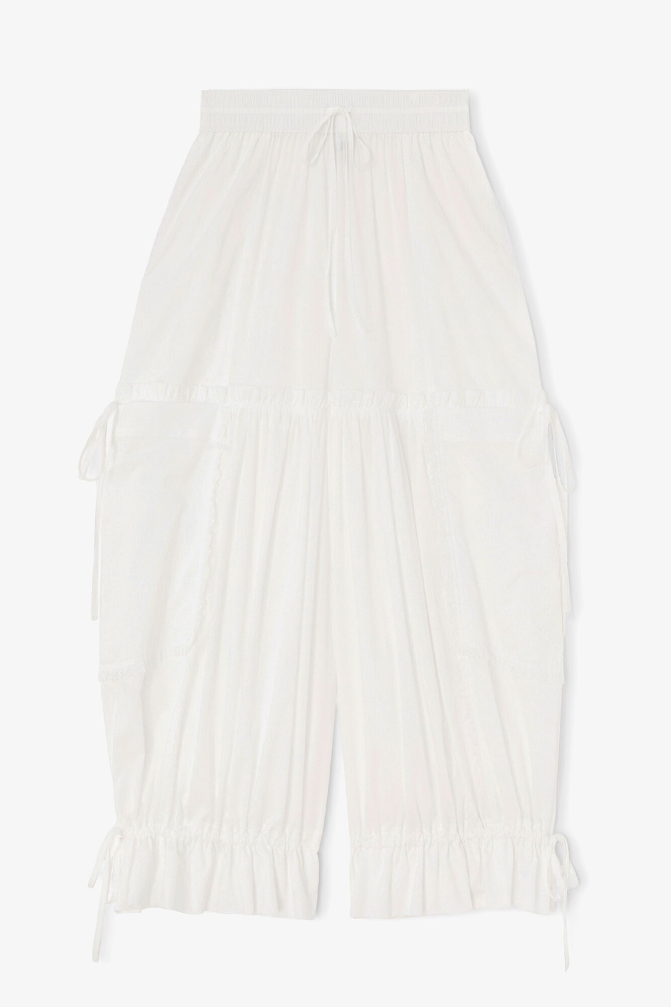 GANNI Sale Pants in White Cotton