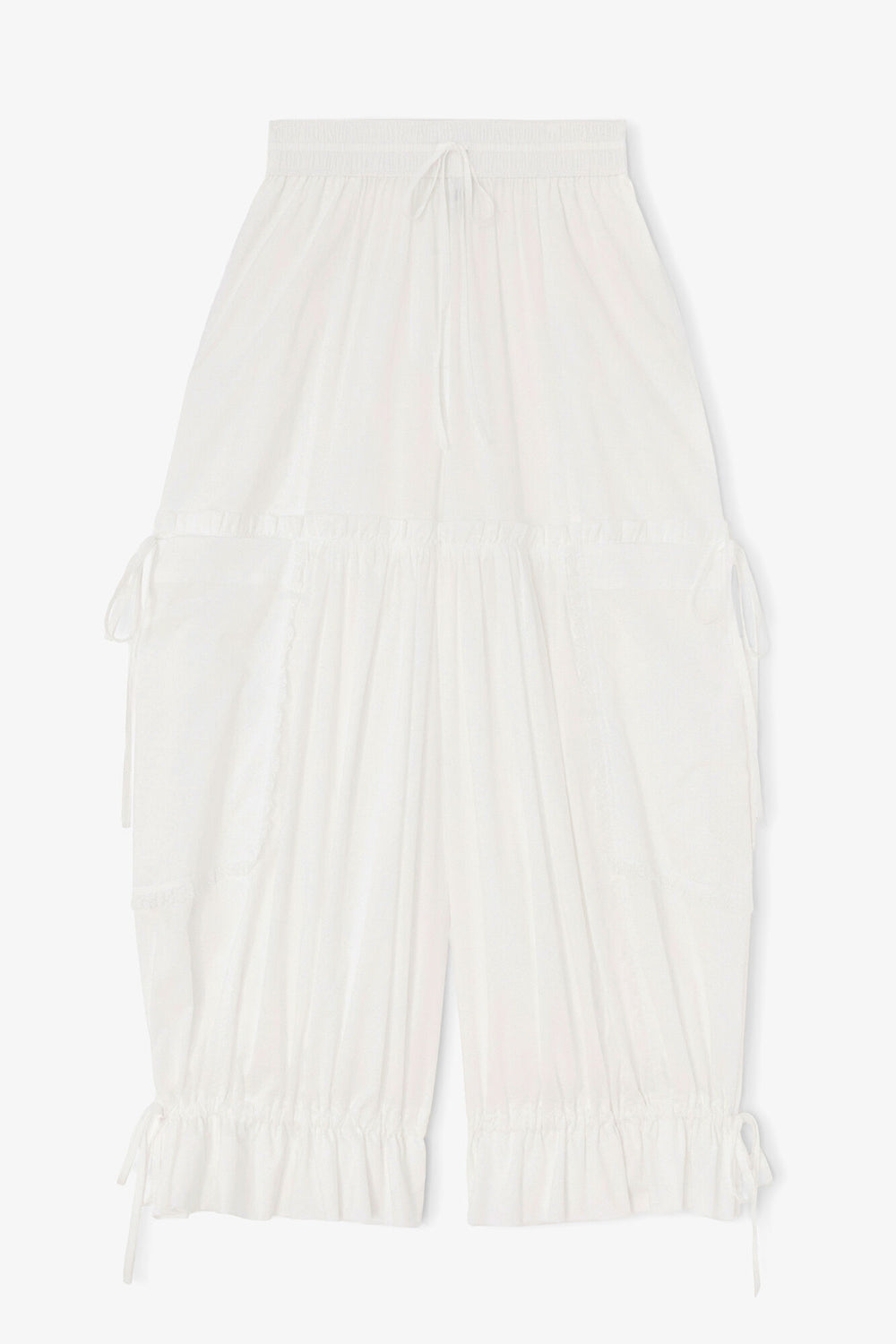 GANNI Sale Pants in White Cotton