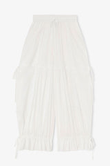 GANNI Sale Pants in White Cotton