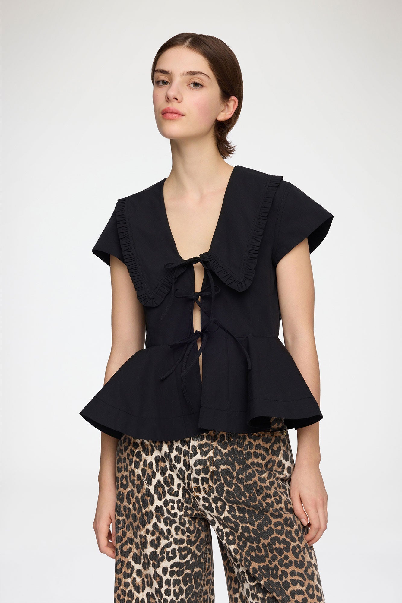 GANNI Discount Blouse in Cotton Poplin