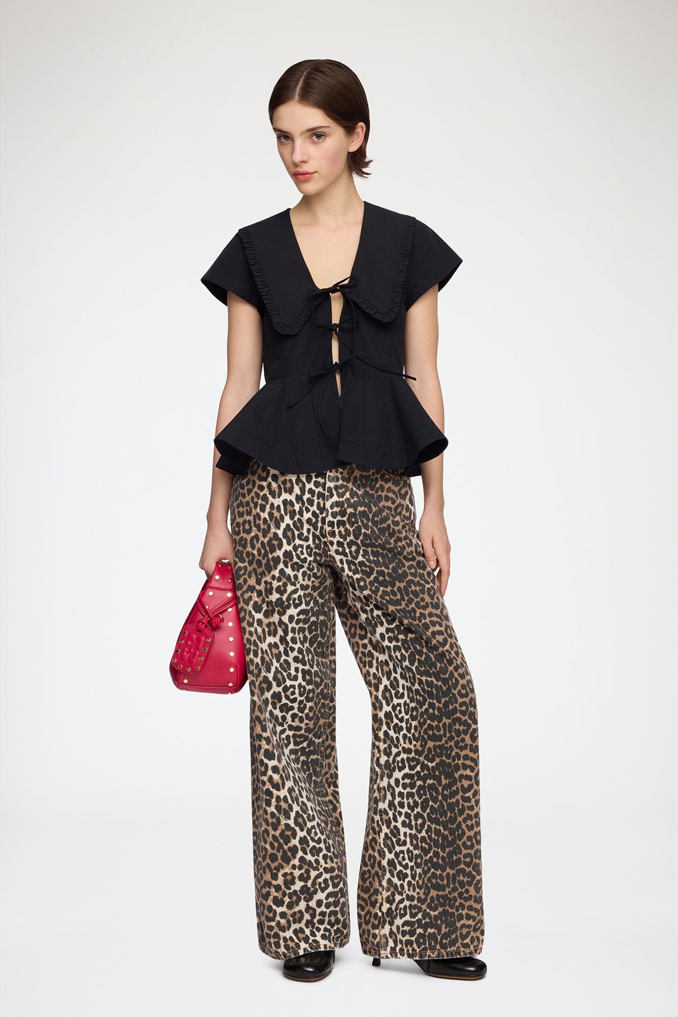 GANNI Discount Blouse in Cotton Poplin